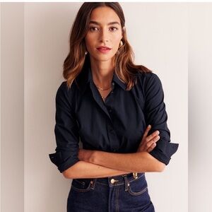 Boden Navy Women's Button-Down Shirt Size 2